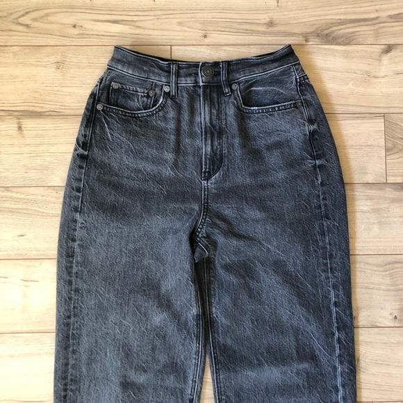 Women’s American Eagle Outfitters Washed Black Baggy Jean denim size 00 short - Picture 2 of 14